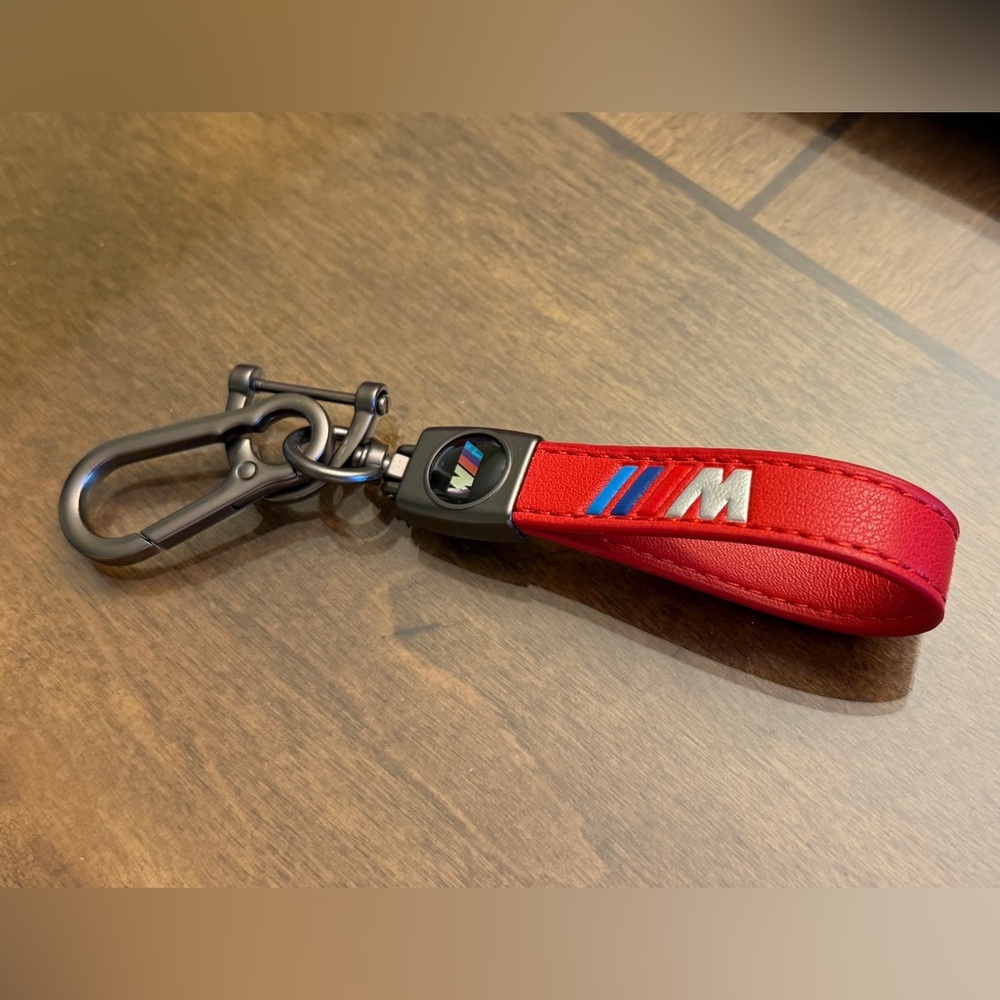 BMW Motorsports Key Fob Keychain Red with Logo NEW